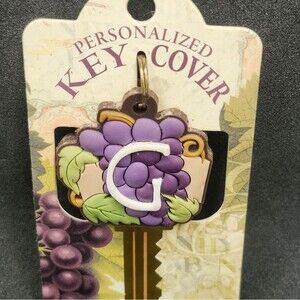 Letter G Personalized Key Cover with Leaf Design